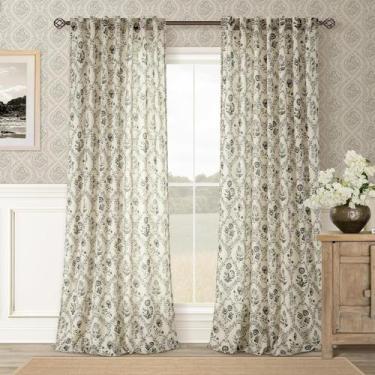 Imagem de Cortinas TWOPANELS Floral Linen 229x229cm para sala de estar