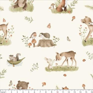 Imagem de Tecido Tricoline Floresta Encantada - Peripan - 50 cm x 150 cm