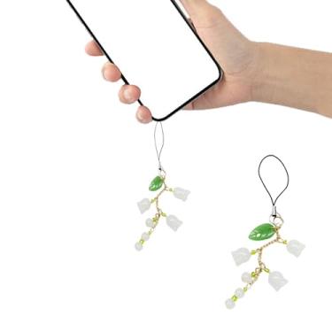 Imagem de 1 peça de berloques de telefone celular fofos acessórios estéticos lírio do vale para chaveiro, mochila, carteira, câmera, decoração de carro