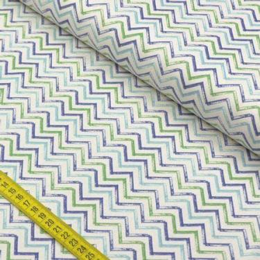 Imagem de Tecido Tricoline Chevron Ocean - Fuxicos e Fricotes - 50 x 150 cm - Id