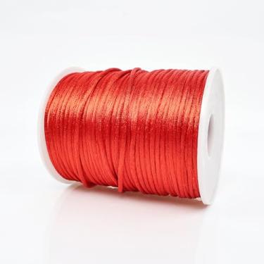 Imagem de Cordão de nylon acetinado de 2 mm x 330 pés, cordão de nylon macio e sedoso para fazer joias, pulseiras, colares, linha de miçangas, macramê, macramê, nó chinês