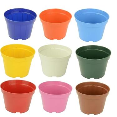 Imagem de 50 vasos plasticos pote 11 Coloridos - Para cactos suculentas 430ml (Colorido)