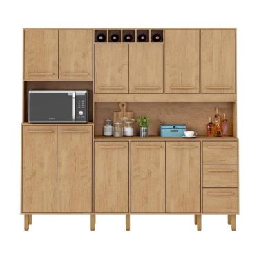 Imagem de Armário De Cozinha Amanda 11 Portas 2,12mt Amêndoa