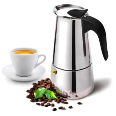 Imagem de Cafeteira Italiana Em Inox Café Expresso Encorpado 4 Xícaras 200ml