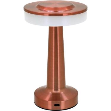 Imagem de Luminária Led Mesa Usb Abajur Metal 20x12x12cm Cobre