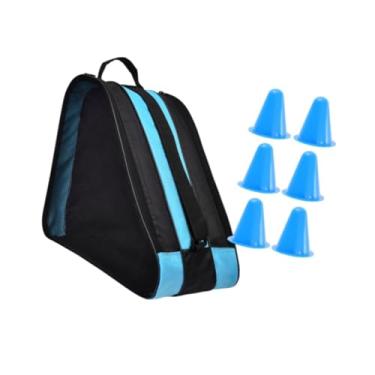 Imagem de Dynwave Bolsa de skate roller saco de skate gelo saco de saco de patins de patins de skate de patins para meninos garotos infantis patins de hóquei de gelo, Azul
