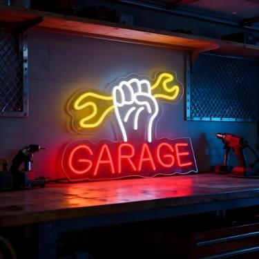 Imagem de Neonawall Garage Neon Sign for Wall Decor Light Up Letters Business Led Sign Birthday Party Gifts Led Decorative Night Signs Room Decorations Racing Car Party Signs for Car Lovers Home Bedroom Bar