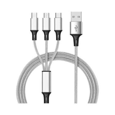 Imagem de Cabo De Carregamento USB Tipo C 3 Em 1 1.2M 2M 3M MultiPort Micro Para