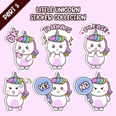 Imagem de Adesivos Kawaii Fofo para Quarto de Criança – Conjunto com Unicórnios Emojis e Animais Decorativos 50x50cm