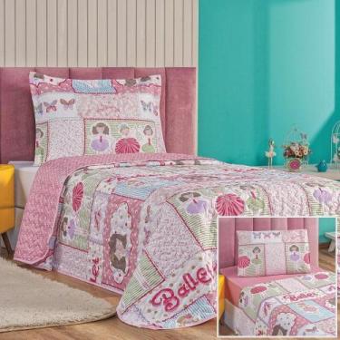 Imagem de Kit Colcha + Jogo de Cama Bouti Kids Solteiro Infantil 5 Peças 100% Po