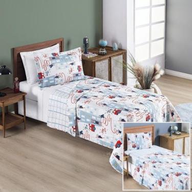 Imagem de Kit Colcha + Jogo de Cama Bouti Kids Solteiro Infantil 5 Peças 100% Po
