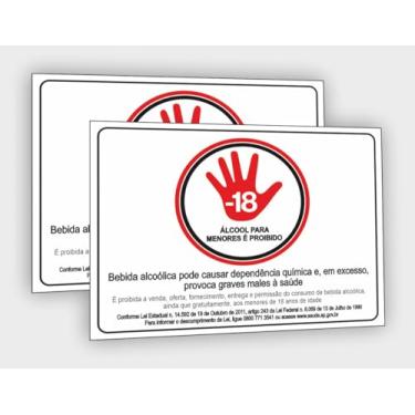 Imagem de Par Placa de Sinalização Vender Bebida Alcoolica para Menores conforme Legislação