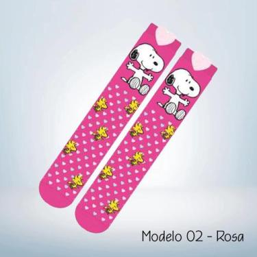 Imagem de Par de Meia 3/4 3D Infantil Snoopy (Peanuts)  Produto Licenciado - Cia