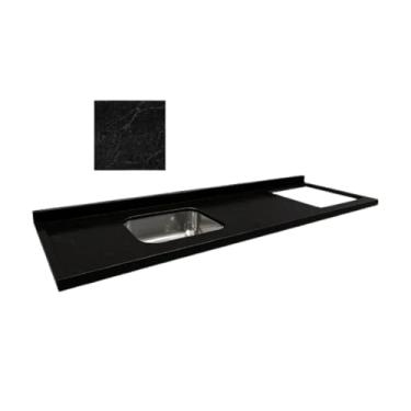 Imagem de Pia Cozinha Granito Negresco 200cm Espaço Cooktop Cuba Inox