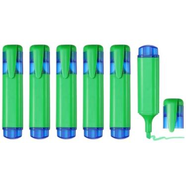Imagem de PATIKIL Caneta marca-texto, pacote com 6 canetas marcadoras à base de água com ponta larga fofas em pastel, materiais de estudo para uso diário, uso diário, verde claro