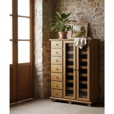Imagem de Cômoda Sapateira 1,15 X 54 X 1,62 - Madeira Maciça - Móveis De Gramado - Castanho