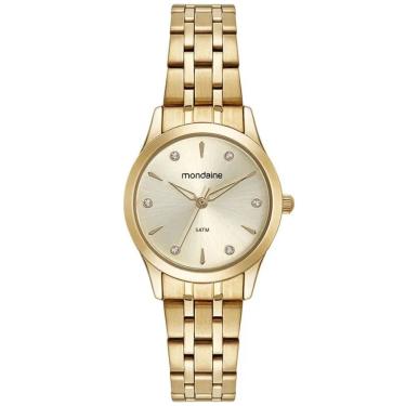Imagem de Kit Relógio Mondaine Dourado Com Colar E Brincos 32610lpmkde1k1