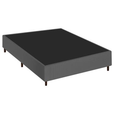 Imagem de Cama Base Box Casal Cinza Suede 38x138x188