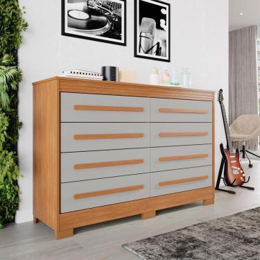 Imagem de Cômoda Porto 8 Gavetas Cinamomo/off