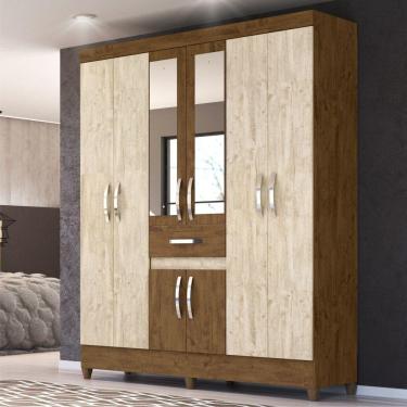 Imagem de Guarda Roupa Steven Castanho Wood Avelã Wood Com Espelho
