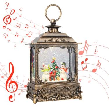 Imagem de LSISOVO Globos De Neve Natal, Decorações Natal Para Casa, Com Temporizador 6 Horas, Globo Musical, Alimentado Por Pilhas Ou Usb, Lanterna Decoração Festival Boneco E Rena