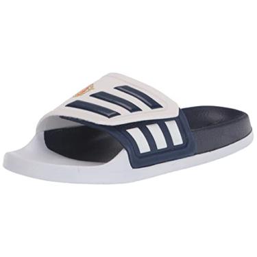 Imagem de adidas Sandália Adilette Tnd Slide unissex para adultos, Branco/azul escuro/branco (Tnd), 5 Women/6 Men