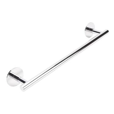 Imagem de Toalheiro adesivo Command Strip para banheiro, suporte de toalha cromado à prova de ferrugem de 40,6 cm, barra de toalha resistente montada na parede, gancho de toalha que economiza espaço, acessórios