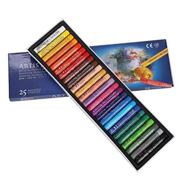 Imagem de Conjunto de pastel a óleo, pintura profissional, pastéis, desenho, grafite, giz de cera, lavável, redondo, não tóxico, palitos pastéis para artistas, crianças, estudantes, iniciantes (25 cores)