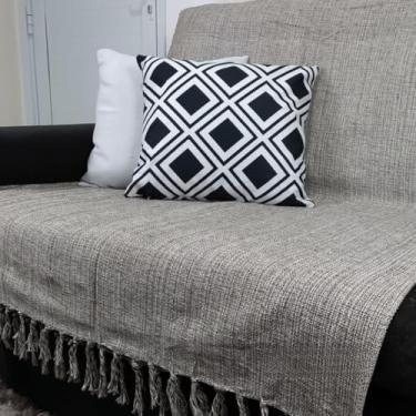 Imagem de Kit 2 Mantas Para Sofa Protetor Decorativa Gigante 210x150cm Ideal Para Frio E Cama (2x Cinza Mesclado)