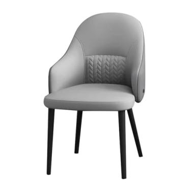 Imagem de Cadeira de jantar Chai cozinha gato garra couro cozinha jantar moderno quarto casamento quarto varanda sofá cadeira penteadeira maquiagem cadeiras sala de estar - cinza escuro