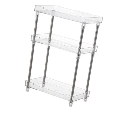 Imagem de Generic Prateleira de Armazenamento de Bancada, Elegante, Organizador de Maquiagem, Bandeja Acrílica Transparente, Evita Oxidação para Cozinha, Produtos de Higiene Pessoal (3 camadas)
