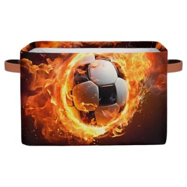 Imagem de Cesta de armazenamento pequena com alças para crianças, brinquedo de fogo, caixas de armazenamento abstratas, organizador de cubo de tecido dobrável para berçário, sala de estar, quarto, prateleiras