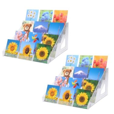Imagem de 2un. Suporte para Cartões em Acrílico de 7 Camadas, 31,5cm Transparente, Suporte Multiusos Porta-Cartões para Negócios Comércio Cartões Felicitações Colecionáveis Armazenamento