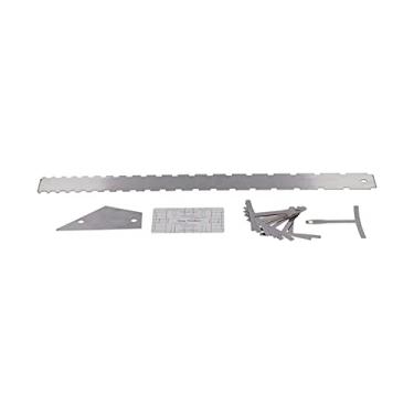 Imagem de Acouto Listagem Conjunto de Ferramentas de Medição de Guitarra Premium - Kit de Medidor de Régua de Nivelamento de Acorde de de Pescoço de Aço Inoxidável Prateado Luthiers e Guitarristas - (Prata)