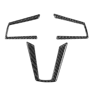 Imagem de 3 pçs botão do volante quadro guarnição adesivo de fibra carbono apto para mx-5 nd 2016-2020