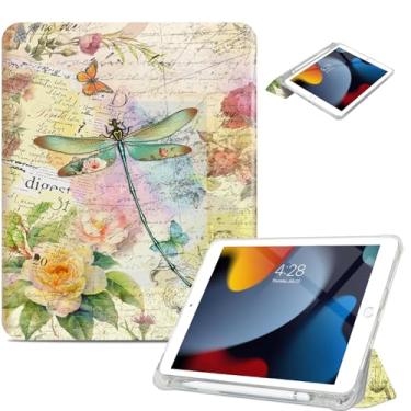 Imagem de Vimorco Capa para iPad de 5ª/6ª geração de 9,7 polegadas 2017/2018, capa para iPad Air 1/2 2013/2014, suporte de lápis/2 suportes de visualização/suporte de digitação/fina, compatível com capas para