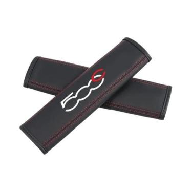 Imagem de Protetores De Cinto De Segurança Em Couro Para Fiat 500, 500C, 500X, 5