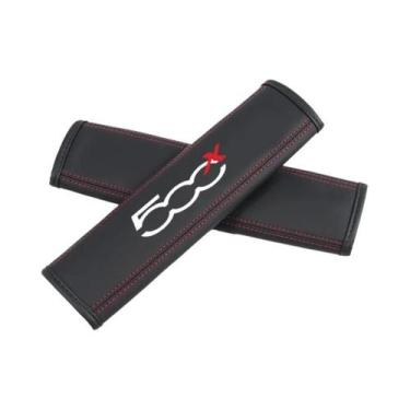 Imagem de Protetores De Cinto De Segurança Em Couro Para Fiat 500, 500C, 500X, 5