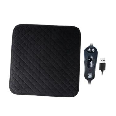 Imagem de Fenteer Tapete térmico para gatos, cobertor elétrico, cama aconchegante para cães pequenos, hamsters e outros animais de estimação de pequeno porte, Preto