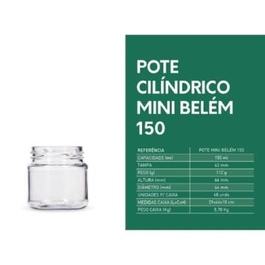Imagem de Kit 20 unidades - Pote de Vidro Redondo Mini Belém 150ml - Sem as Tampas