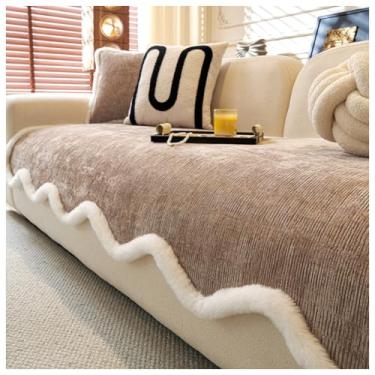 Imagem de SPXMQSS Capas de sofá para sofá, capa de sofá universal em forma de L, capa antiderrapante de chenille macio para sofá de 1/2/3/4 lugares, protetor de móveis B 70 x 150 cm