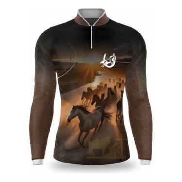 Imagem de Camisa Infantil Cavalo Cavalgada Rural Proteção Solar Uv50+ - Vaquejad