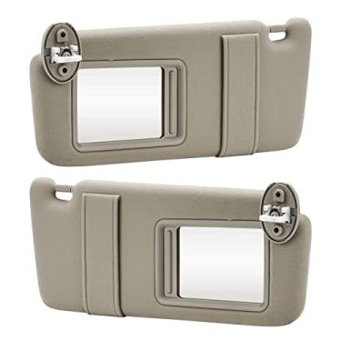 Imagem de Substituição da viseira de sol do lado esquerdo do motorista bege + passageiro compatível com Toyota Venza 2009 2010 2012 2013 2014 2015 2016 com substituição do teto solar 74320-0T021-A1 74320-0T021-B1