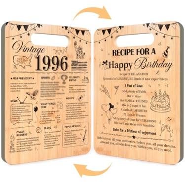 Imagem de Deorfuy Presentes de aniversário de 30 anos para mulheres e homens, presente de tábua de corte dupla face vintage de 30 anos, receita para uma tábua de corte de feliz aniversário para ela