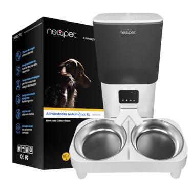 Imagem de 6L Comedouro Elevado para 2 Cäes, WiFi Alimentador Automático Gatos com Controle de Aplicativo, Fonte de Alimentação Dupla