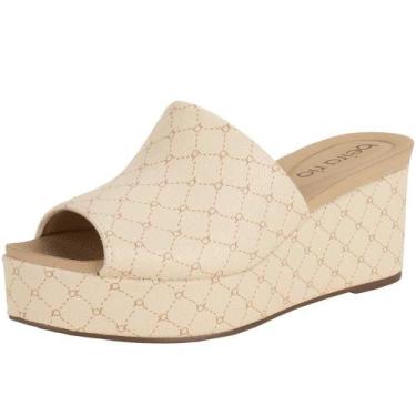 Imagem de Tamanco feminino anabela beira rio 8407100, Natural, 38