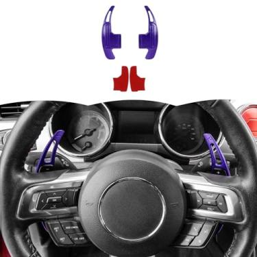 Imagem de RT-TCZ Capa de acabamento de câmbio estendida para volante para Ford Mustang 2015-2023, roxo