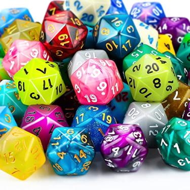 Imagem de Polyhedral Dice Set with Black Pouch Polyhedral Dice Compatible with RPG MTG Table Games Multi Colored Assortment (20 Sided Style,50 Pieces)