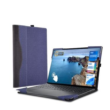 Imagem de WODBAO Capa para laptop Dell Inspiron 15 3535 15,6 polegadas Inspiron 15 3530 acessórios de couro PU (azul escuro)
