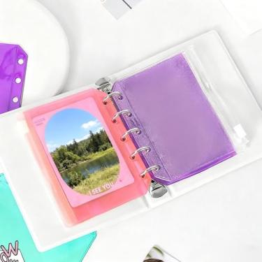 Imagem de Protetores De Folhas Transparentes Para Arquivador,10 Peças Capas Documento Zíper 5 Anéis M5 | Inserções para Pasta de Autocolantes | Para Estudantes Professores Artistas Viajantes Fotos Cartões